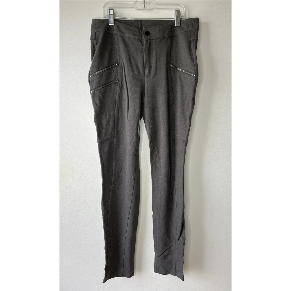 Athleta Pants 6 Gray Moto Zipper Pocket Stretch Utility Gorpcore Athleisure